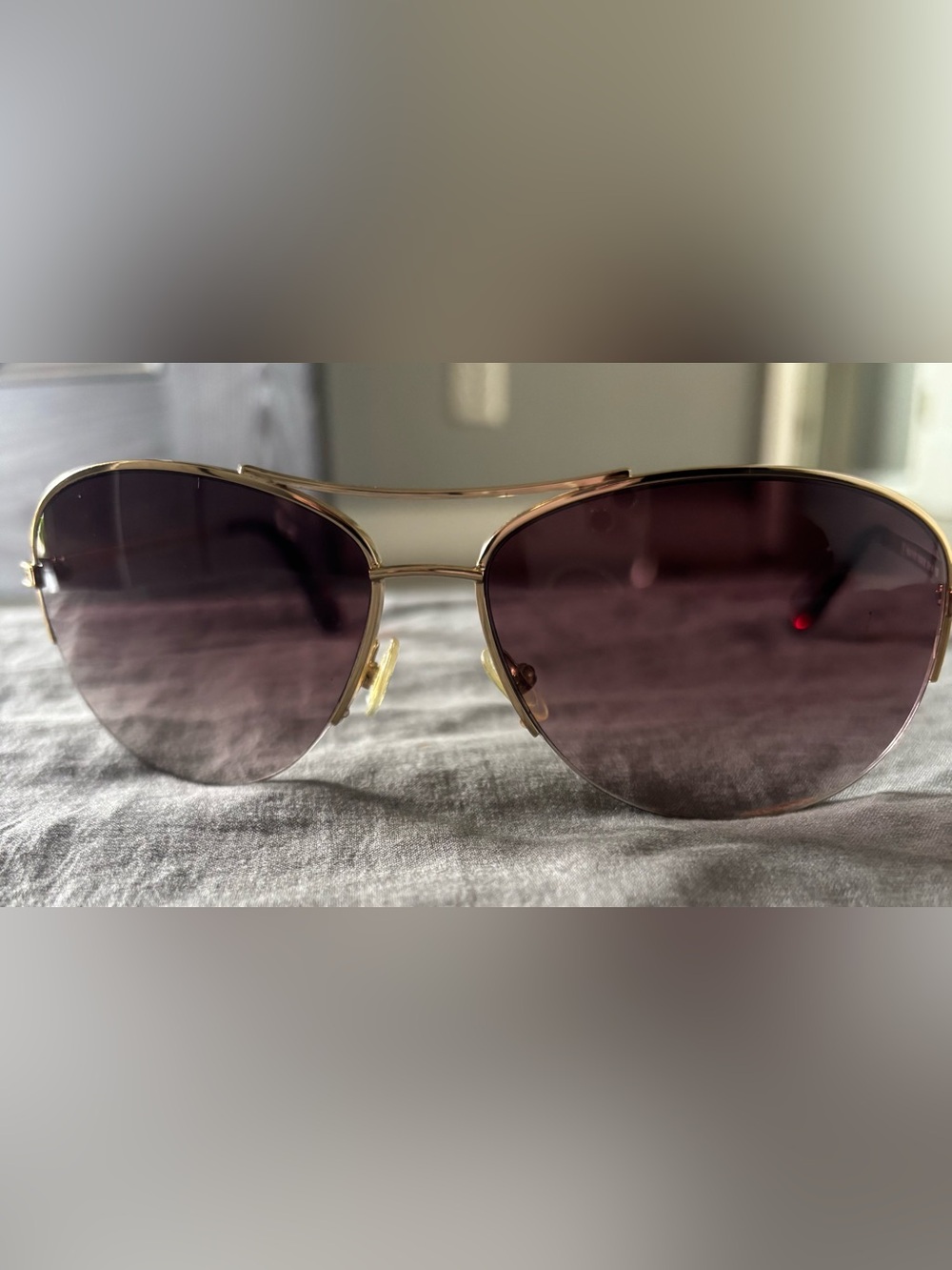 Marc By Marc Jacobs Gold Frame with Purple Gradient Lenses Aviator Sunglasses
